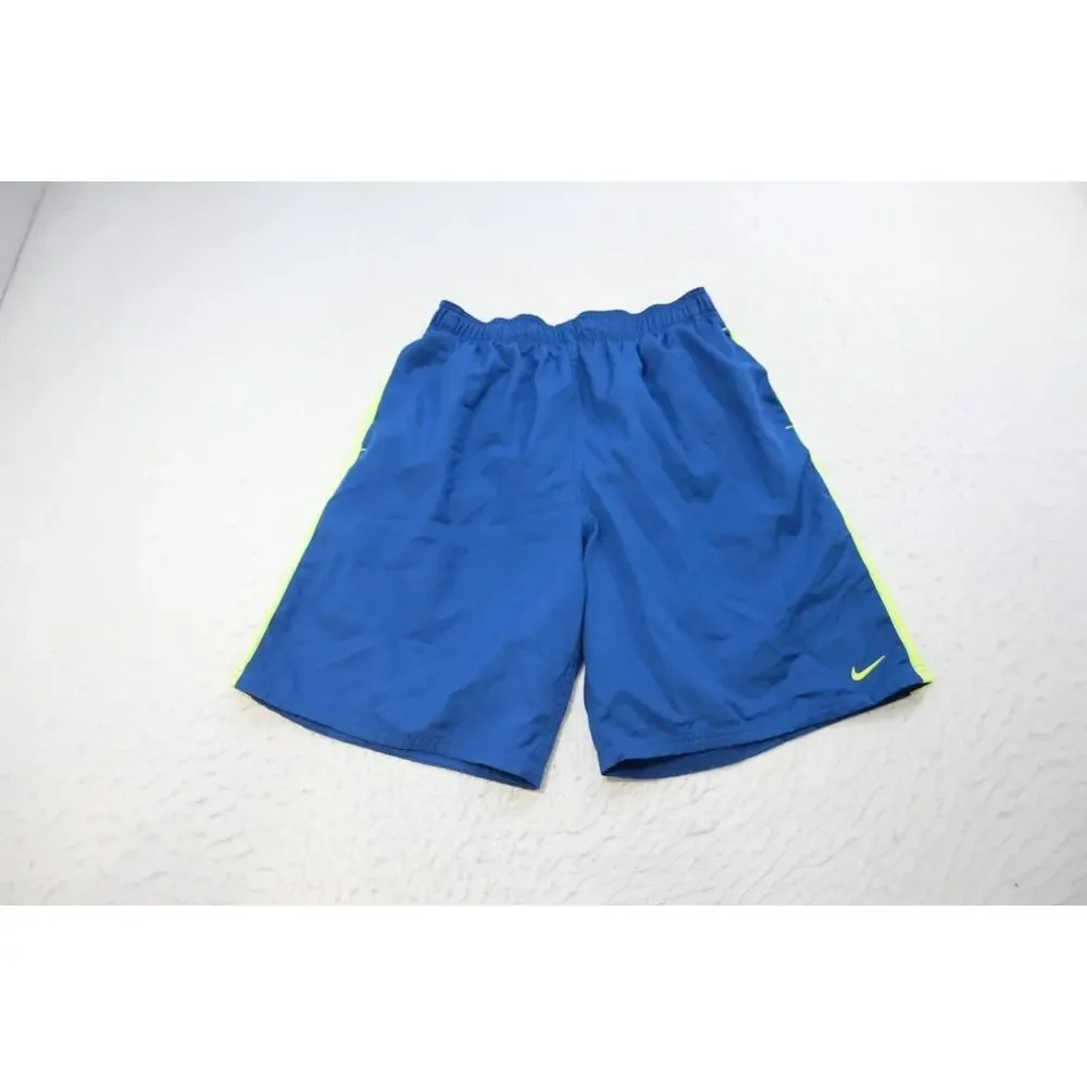 Nike Swim Trunks Water Shorts Blue Swim Wear‎ Lined Mens Size Large